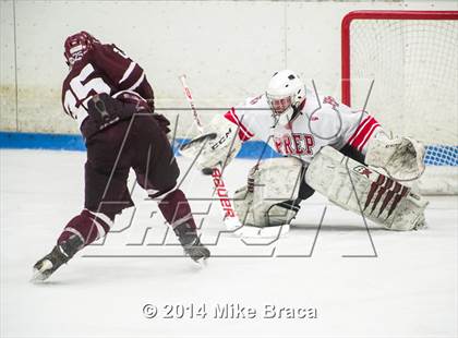 Thumbnail 3 in Fairfield Prep vs. La Salle Academy (Mount St Charles Holiday Face-Off) photogallery.