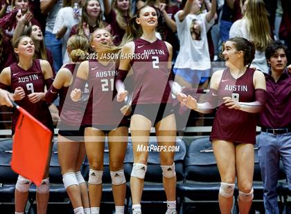 Thumbnail 2 in Austin High vs. Southlake Carrol (UIL 6A D2 Volleyball Final) photogallery.