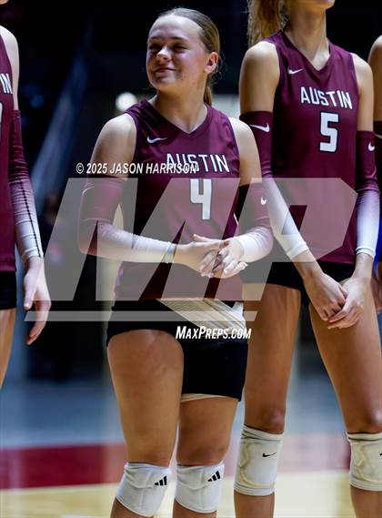 Thumbnail 2 in Austin High vs. Southlake Carrol (UIL 6A D2 Volleyball Final) photogallery.