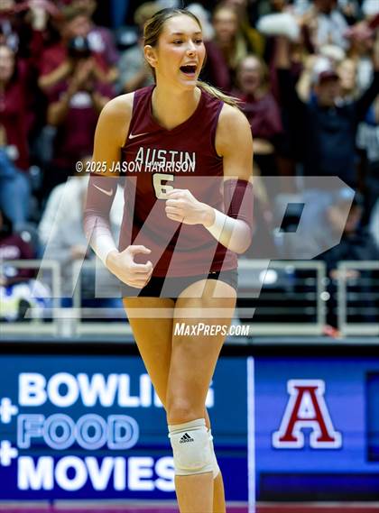 Thumbnail 2 in Austin High vs. Southlake Carrol (UIL 6A D2 Volleyball Final) photogallery.