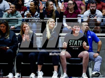 Thumbnail 1 in Austin High vs. Southlake Carrol (UIL 6A D2 Volleyball Final) photogallery.