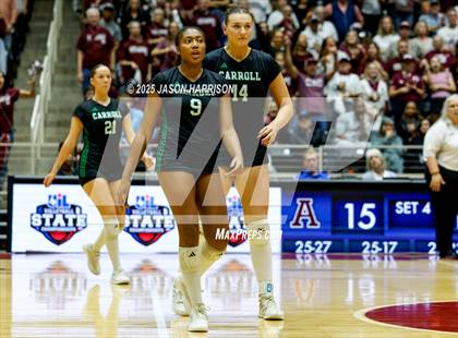 Thumbnail 3 in Austin High vs. Southlake Carrol (UIL 6A D2 Volleyball Final) photogallery.