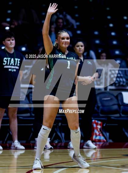 Thumbnail 2 in Austin High vs. Southlake Carrol (UIL 6A D2 Volleyball Final) photogallery.