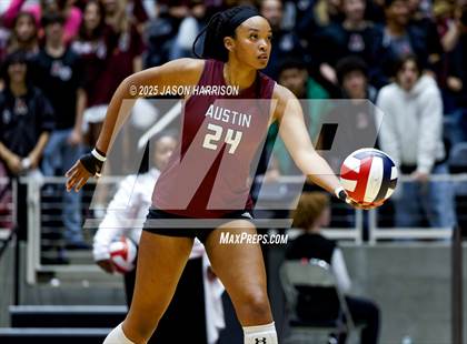 Thumbnail 3 in Austin High vs. Southlake Carrol (UIL 6A D2 Volleyball Final) photogallery.