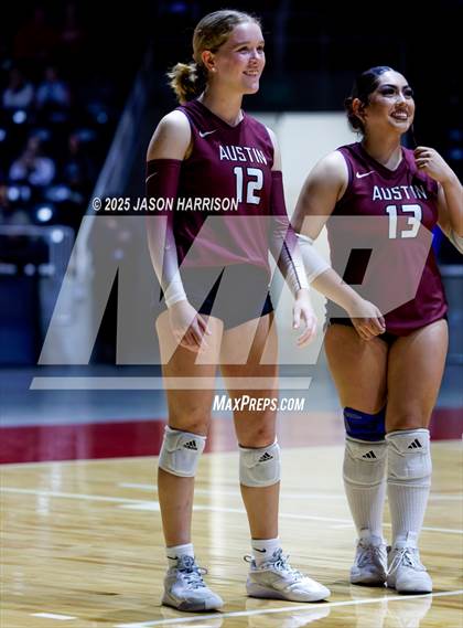 Thumbnail 2 in Austin High vs. Southlake Carrol (UIL 6A D2 Volleyball Final) photogallery.