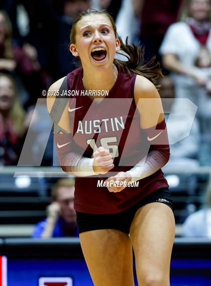 Thumbnail 2 in Austin High vs. Southlake Carrol (UIL 6A D2 Volleyball Final) photogallery.