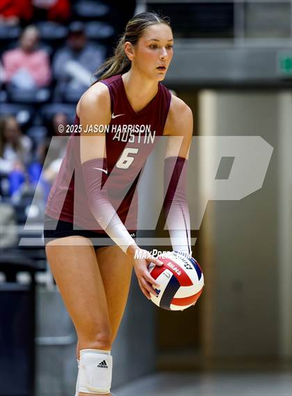 Thumbnail 1 in Austin High vs. Southlake Carrol (UIL 6A D2 Volleyball Final) photogallery.