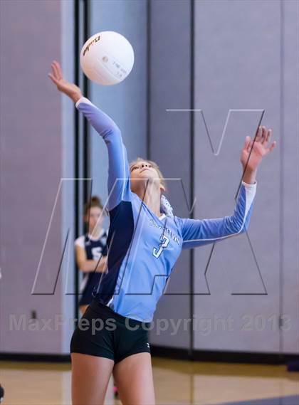 Thumbnail 2 in Yorktown vs Jefferson JV (Jr. Volleyball Brawl II) photogallery.