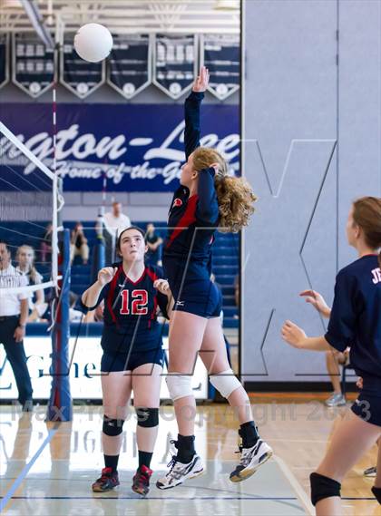 Thumbnail 2 in Yorktown vs Jefferson JV (Jr. Volleyball Brawl II) photogallery.