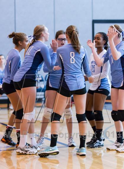 Thumbnail 2 in Yorktown vs Jefferson JV (Jr. Volleyball Brawl II) photogallery.