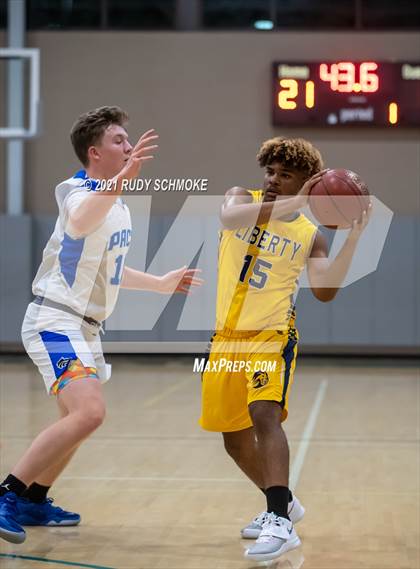 Thumbnail 3 in Liberty Charter vs. West Hills (6th Annual Del Lago Tip Off Classic) photogallery.