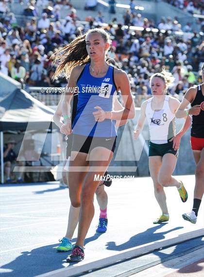 Thumbnail 1 in CIF State Track and Field Championships (Girls 1600m Prelims) photogallery.