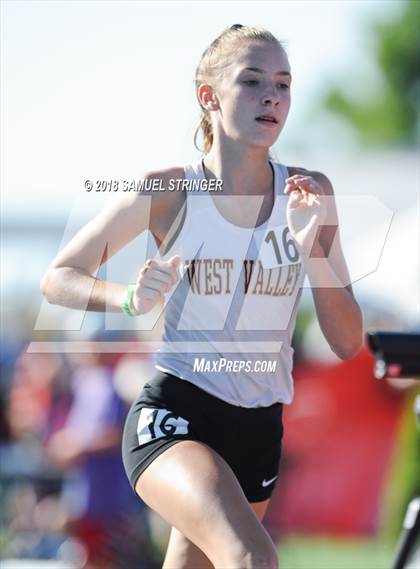 Thumbnail 1 in CIF State Track and Field Championships (Girls 1600m Prelims) photogallery.
