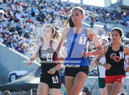 Thumbnail 1 in CIF State Track and Field Championships (Girls 1600m Prelims) photogallery.