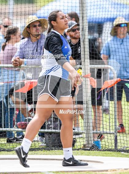 Thumbnail 3 in AIA Track & Field Preliminaries (Girls Discus D1/D2) photogallery.