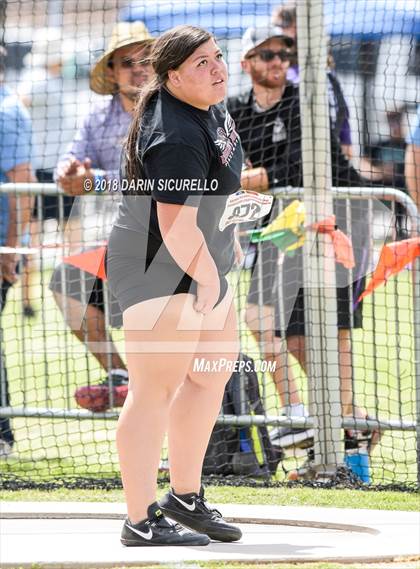Thumbnail 2 in AIA Track & Field Preliminaries (Girls Discus D1/D2) photogallery.