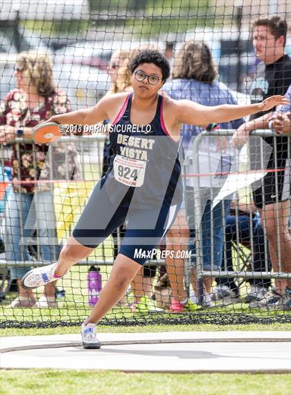 Thumbnail 3 in AIA Track & Field Preliminaries (Girls Discus D1/D2) photogallery.