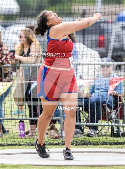 Thumbnail 3 in AIA Track & Field Preliminaries (Girls Discus D1/D2) photogallery.