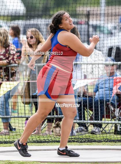 Thumbnail 2 in AIA Track & Field Preliminaries (Girls Discus D1/D2) photogallery.