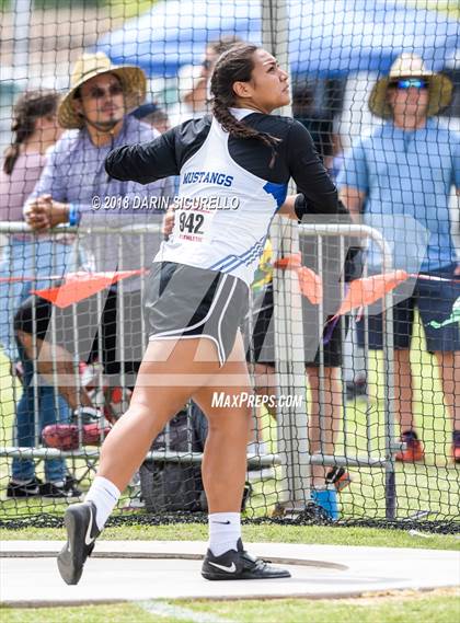 Thumbnail 3 in AIA Track & Field Preliminaries (Girls Discus D1/D2) photogallery.