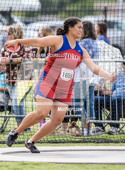 Thumbnail 3 in AIA Track & Field Preliminaries (Girls Discus D1/D2) photogallery.