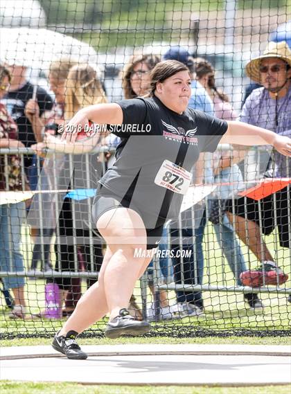 Thumbnail 2 in AIA Track & Field Preliminaries (Girls Discus D1/D2) photogallery.