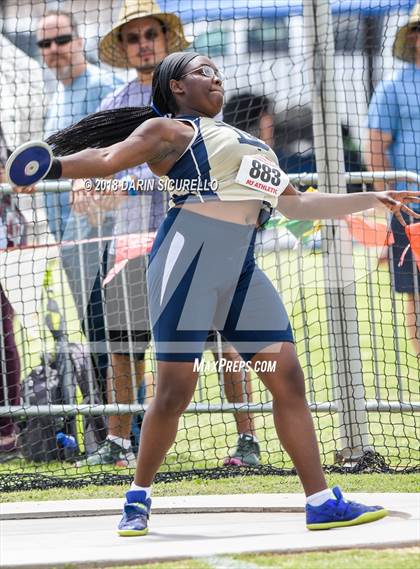 Thumbnail 3 in AIA Track & Field Preliminaries (Girls Discus D1/D2) photogallery.