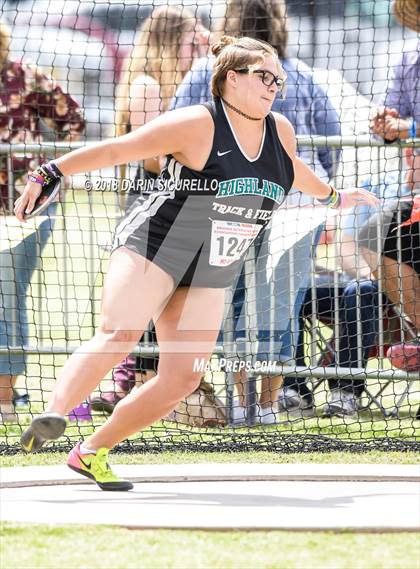 Thumbnail 2 in AIA Track & Field Preliminaries (Girls Discus D1/D2) photogallery.
