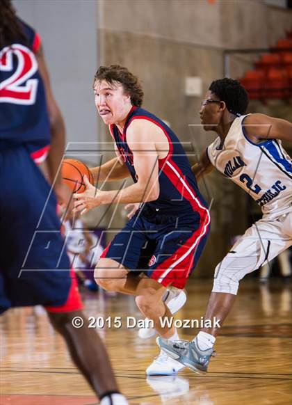 Thumbnail 3 in Nolan Catholic vs. Fort Worth Country Day (DFW Basketball Challenge) photogallery.