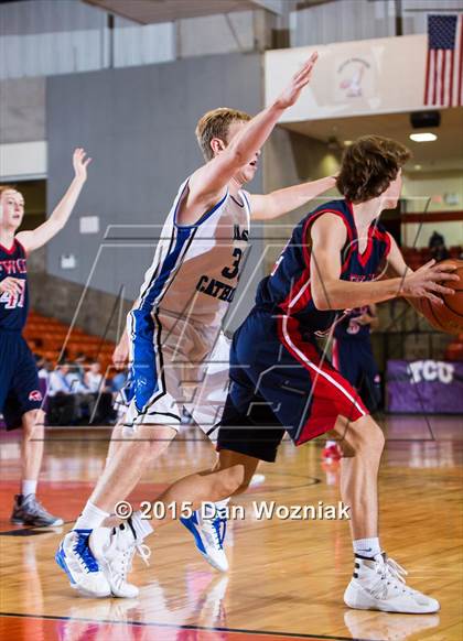 Thumbnail 2 in Nolan Catholic vs. Fort Worth Country Day (DFW Basketball Challenge) photogallery.