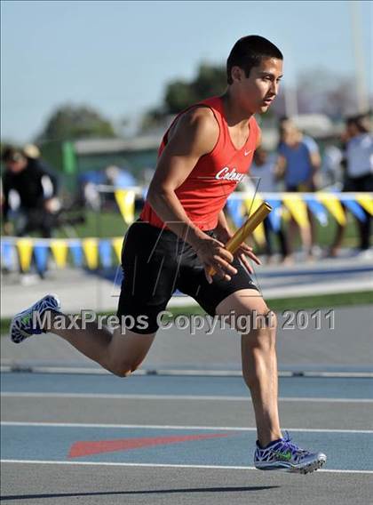 Thumbnail 2 in CIF SS Masters Track & Field Championships (Boys 4x100  Relay) photogallery.