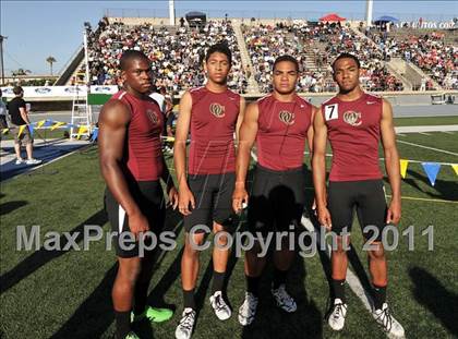 Thumbnail 3 in CIF SS Masters Track & Field Championships (Boys 4x100  Relay) photogallery.