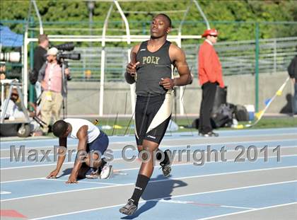 Thumbnail 1 in CIF SS Masters Track & Field Championships (Boys 4x100  Relay) photogallery.