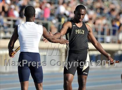 Thumbnail 1 in CIF SS Masters Track & Field Championships (Boys 4x100  Relay) photogallery.