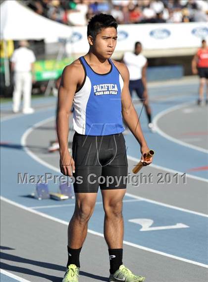Thumbnail 2 in CIF SS Masters Track & Field Championships (Boys 4x100  Relay) photogallery.