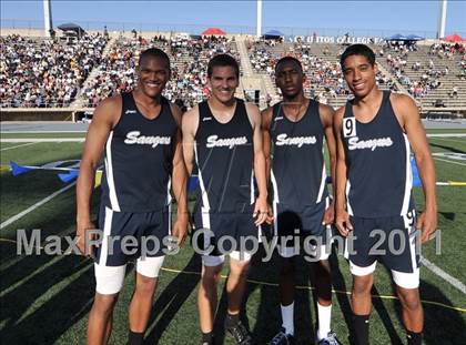 Thumbnail 1 in CIF SS Masters Track & Field Championships (Boys 4x100  Relay) photogallery.