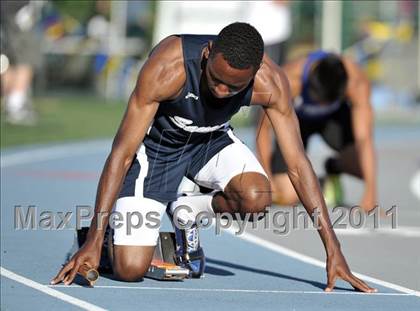 Thumbnail 1 in CIF SS Masters Track & Field Championships (Boys 4x100  Relay) photogallery.