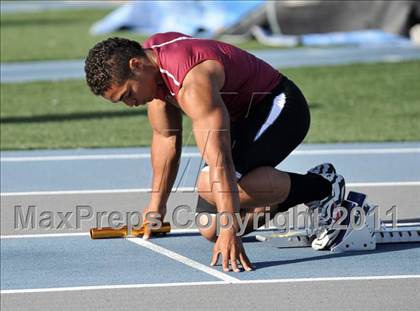 Thumbnail 3 in CIF SS Masters Track & Field Championships (Boys 4x100  Relay) photogallery.