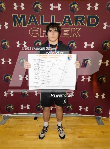 Thumbnail 2 in NCHSAA 4A West Wrestling Regional Championship Awards photogallery.