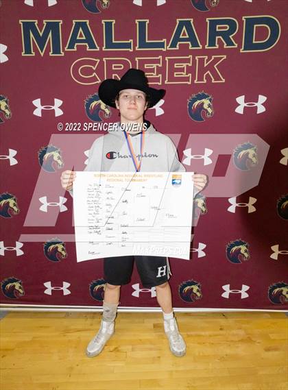 Thumbnail 2 in NCHSAA 4A West Wrestling Regional Championship Awards photogallery.