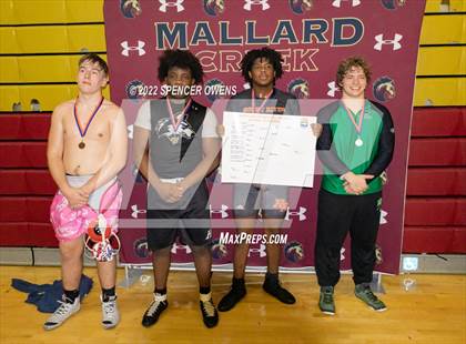 Thumbnail 2 in NCHSAA 4A West Wrestling Regional Championship Awards photogallery.