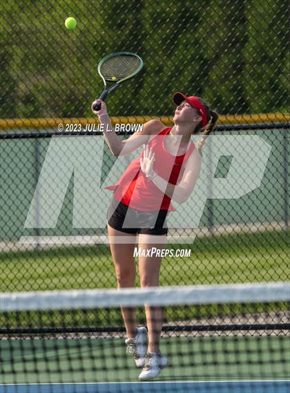 Thumbnail 3 in Lawrence North vs Heritage Christian (IHSAA Sectional 41 Doubles) photogallery.