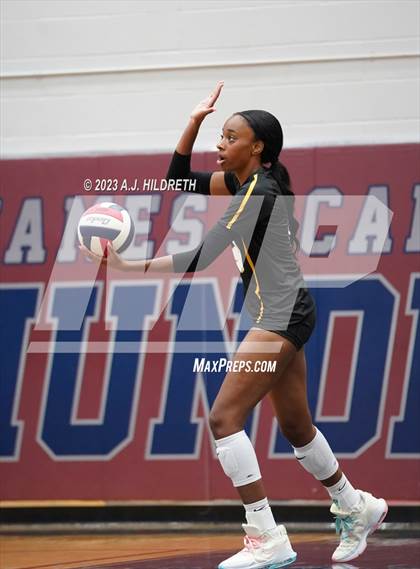 Thumbnail 1 in St. Teresa's Academy vs Bishop Miege (St James Volleyball Slam) photogallery.