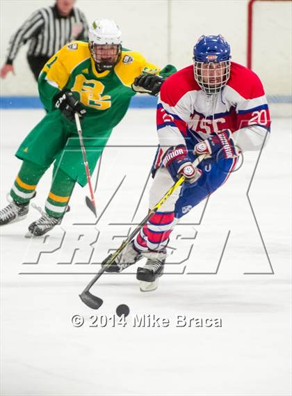 Thumbnail 1 in Mount St. Charles Academy vs Bishop Guertin (Mount St. Charles Holiday Face-Off) photogallery.