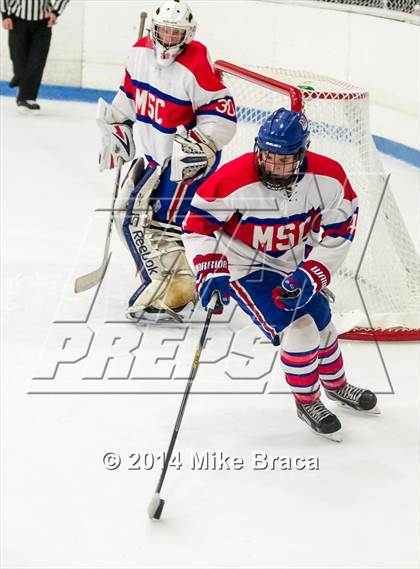 Thumbnail 1 in Mount St. Charles Academy vs Bishop Guertin (Mount St. Charles Holiday Face-Off) photogallery.