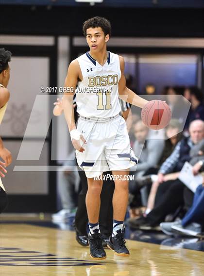Thumbnail 1 in St. John Bosco vs. Salesian College Preparatory (MaxPreps/DLS MLK Classic) photogallery.
