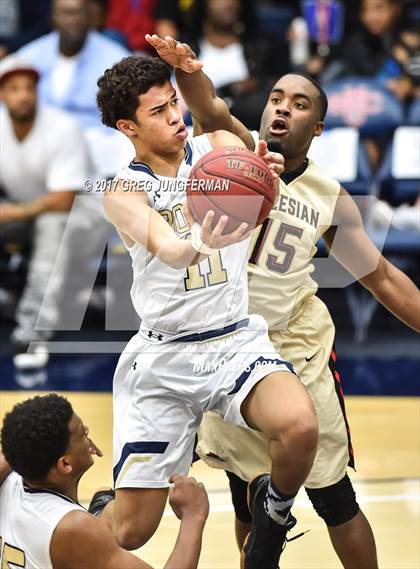 Thumbnail 3 in St. John Bosco vs. Salesian College Preparatory (MaxPreps/DLS MLK Classic) photogallery.