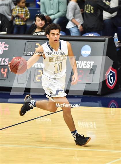 Thumbnail 3 in St. John Bosco vs. Salesian College Preparatory (MaxPreps/DLS MLK Classic) photogallery.
