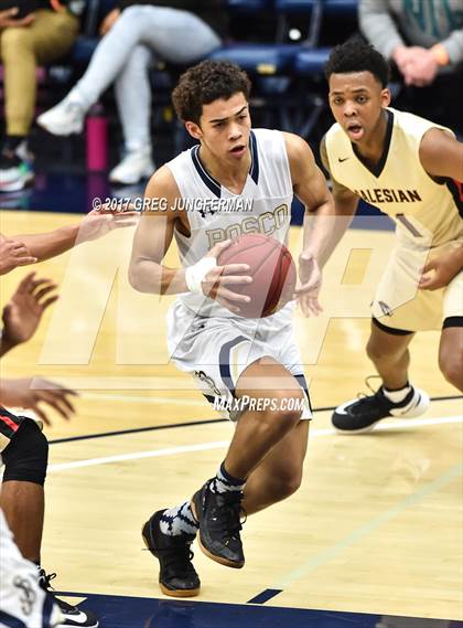 Thumbnail 1 in St. John Bosco vs. Salesian College Preparatory (MaxPreps/DLS MLK Classic) photogallery.