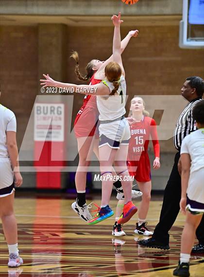 Thumbnail 1 in (CHSAA 3A Girls Basketball Round One) Buena Vista vs Ellicott photogallery.
